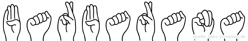 Barbarana im Fingeralphabet der Deutschen Gebärdensprache