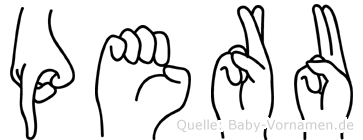 Peru im Fingeralphabet der Deutschen Gebärdensprache