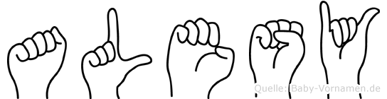 Alesy im Fingeralphabet der Deutschen Gebärdensprache