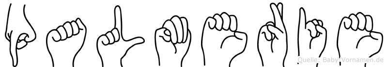 Palmerie im Fingeralphabet der Deutschen Gebärdensprache
