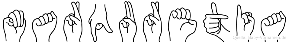 Marquretia im Fingeralphabet der Deutschen Gebärdensprache