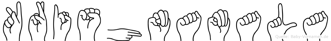 Krishnamala im Fingeralphabet der Deutschen Gebärdensprache