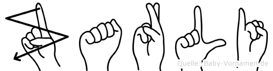 Zarli im Fingeralphabet der Deutschen Gebärdensprache