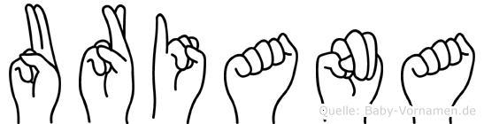 Uriana im Fingeralphabet der Deutschen Gebärdensprache