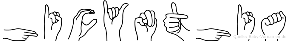 Hicynthia im Fingeralphabet der Deutschen Gebärdensprache