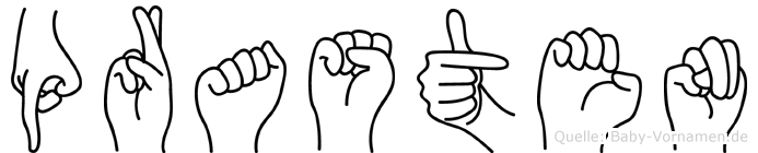 Prasten im Fingeralphabet der Deutschen Gebärdensprache