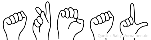 Akeal im Fingeralphabet der Deutschen Gebärdensprache