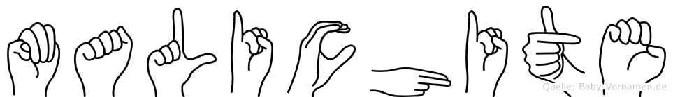 Malichite im Fingeralphabet der Deutschen Gebärdensprache
