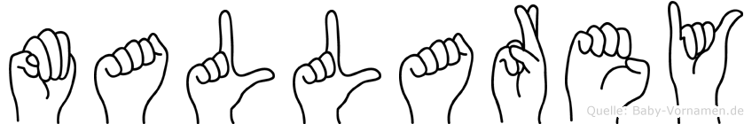 Mallarey im Fingeralphabet der Deutschen Gebärdensprache