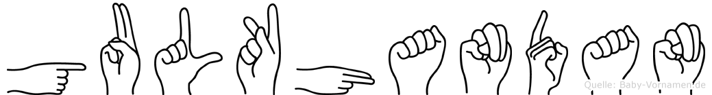 Gulkhandan im Fingeralphabet der Deutschen Gebärdensprache
