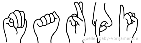 Marpi im Fingeralphabet der Deutschen Gebärdensprache