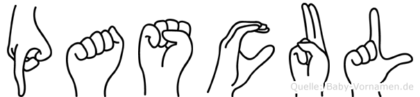 Pascul im Fingeralphabet der Deutschen Gebärdensprache