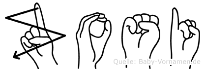 Zosi im Fingeralphabet der Deutschen Gebärdensprache