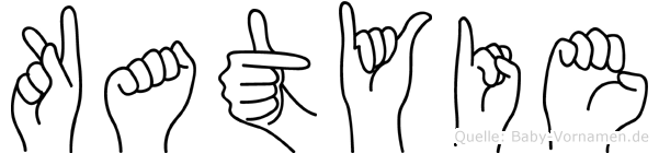 Katyie im Fingeralphabet der Deutschen Gebärdensprache