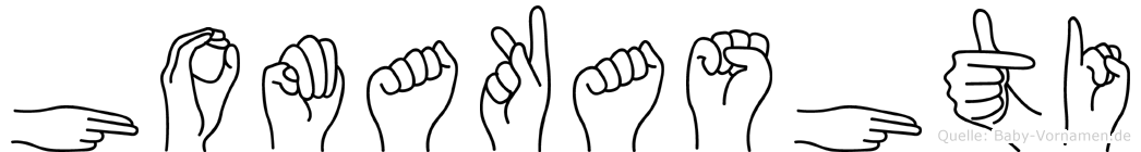 Homakashti im Fingeralphabet der Deutschen Gebärdensprache