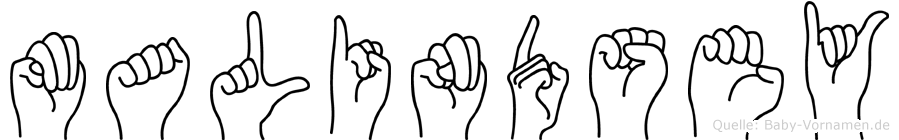 Malindsey im Fingeralphabet der Deutschen Gebärdensprache