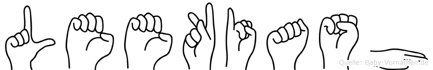 Leekiash im Fingeralphabet der Deutschen Gebärdensprache