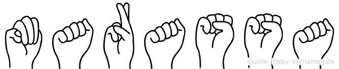 Marassa im Fingeralphabet der Deutschen Gebärdensprache