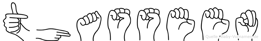 Thasseen im Fingeralphabet der Deutschen Gebärdensprache