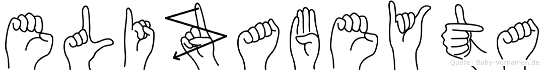 Elizabeyta im Fingeralphabet der Deutschen Gebärdensprache