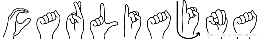 Carliajna im Fingeralphabet der Deutschen Gebärdensprache