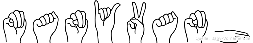 Manyvanh im Fingeralphabet der Deutschen Gebärdensprache