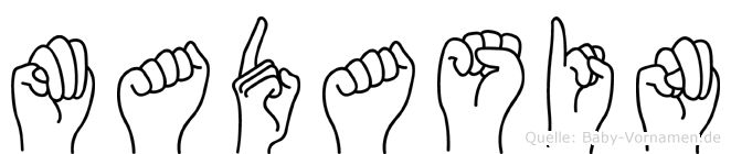 Madasin im Fingeralphabet der Deutschen Gebärdensprache