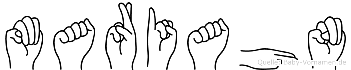 Mariahn im Fingeralphabet der Deutschen Gebärdensprache