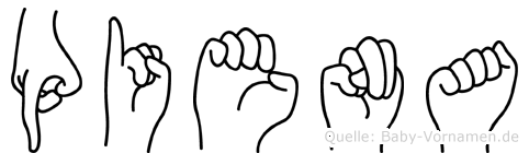 Piena im Fingeralphabet der Deutschen Gebärdensprache