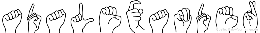 Adalexander im Fingeralphabet der Deutschen Gebärdensprache