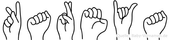 Kareya im Fingeralphabet der Deutschen Gebärdensprache