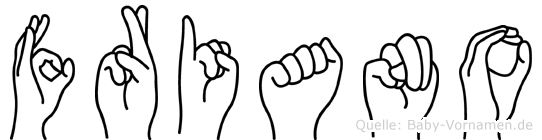 Friano im Fingeralphabet der Deutschen Gebärdensprache