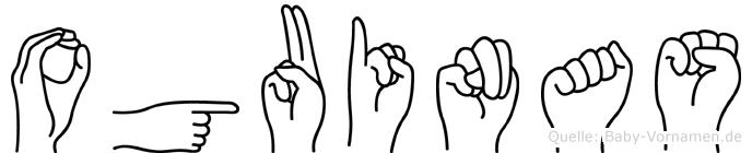Oguinas im Fingeralphabet der Deutschen Gebärdensprache
