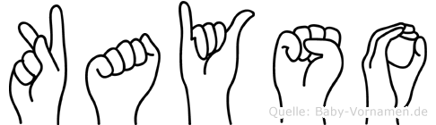 Kayso im Fingeralphabet der Deutschen Gebärdensprache