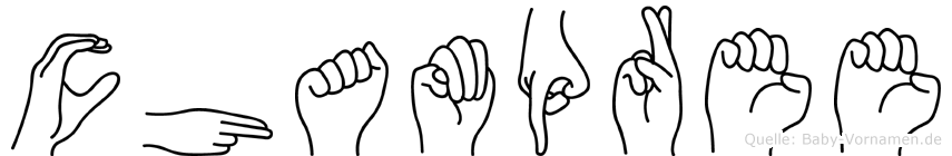 Champree im Fingeralphabet der Deutschen Gebärdensprache
