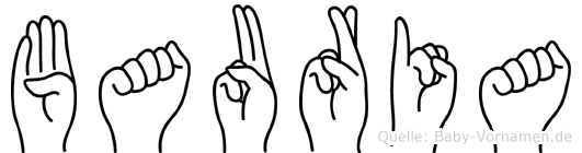 Bauria im Fingeralphabet der Deutschen Gebärdensprache