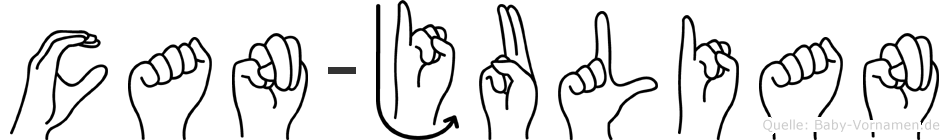 Can-Julian im Fingeralphabet der Deutschen Gebärdensprache