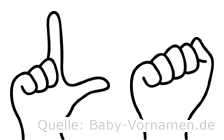 La im Fingeralphabet der Deutschen Gebärdensprache