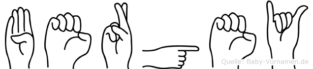 Bergey im Fingeralphabet der Deutschen Gebärdensprache