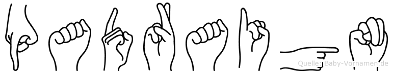 Padraign im Fingeralphabet der Deutschen Gebärdensprache