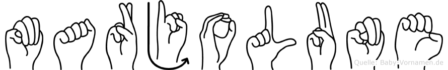 Marjolune im Fingeralphabet der Deutschen Gebärdensprache