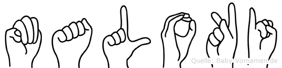 Maloki im Fingeralphabet der Deutschen Gebärdensprache