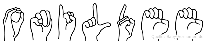 Onildee im Fingeralphabet der Deutschen Gebärdensprache