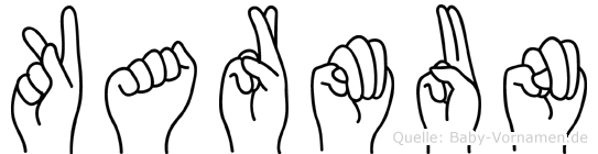 Karmun im Fingeralphabet der Deutschen Gebärdensprache