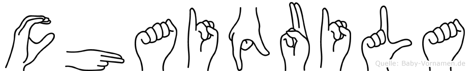 Chaiquila im Fingeralphabet der Deutschen Gebärdensprache