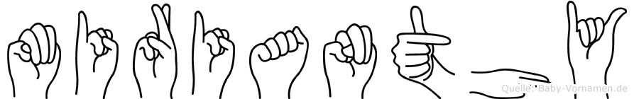 Mirianthy im Fingeralphabet der Deutschen Gebärdensprache