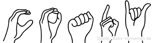 Coady im Fingeralphabet der Deutschen Gebärdensprache