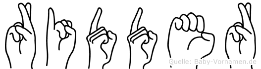 Ridder im Fingeralphabet der Deutschen Gebärdensprache