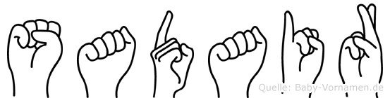 Sadair im Fingeralphabet der Deutschen Gebärdensprache