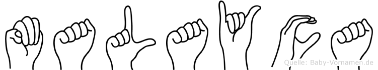 Malayca im Fingeralphabet der Deutschen Gebärdensprache